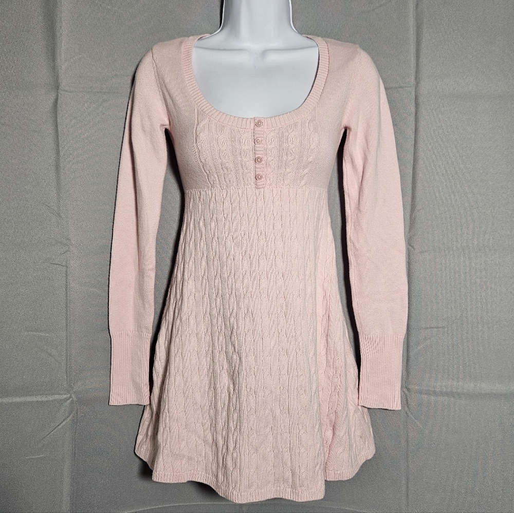 Hollister Babydoll Sweater Twilight Long Sleeve Bella Swan Y2K Mini Pink XS